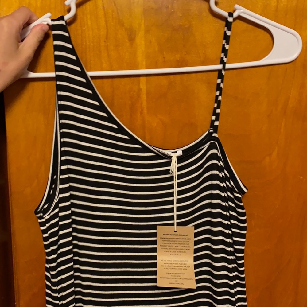Side strapped stripped dress